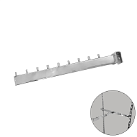 CR-7299.3015 Кронштейн хромированный на прямоугольную трубу (30*15 мм) 9 штырьков наклонный