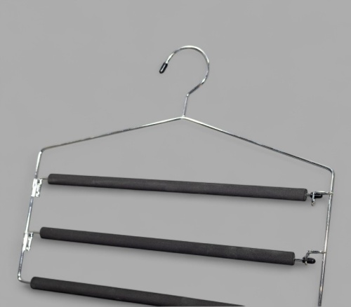 H34-3 Вешалка для брюк в поролоновой оболочке 3-х ярусная  фото 2