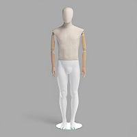 MA-30 Манекен мужской матовый с текстильным торсом и деревянными руками