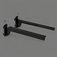 MB-SL7102-DX.R-250 Кронштейн черный под полку правый с двойным зацепом L=250 мм