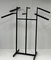 MB.HR61 Вешало черное для демонстрации одежды напольное из квадратного профиля с 6-ю лучами