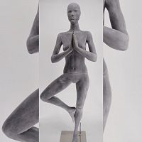 F07127 Манекен женский "Йога" с имитацией лица, стекловолокно