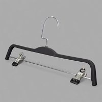 SM-05*GC-B/W Вешалка-плечики с зажимами для юбок и брюк, с виниловым напылением (soft-touch)L-380 мм