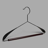 WL180 Вешалка металлическая с деревянной вставкой на перекладине L-410 мм