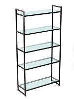 PORTA-I1709Ч Стеллаж лофт  со стеклянными полками