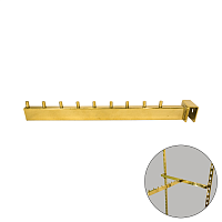 Кронштейн золотистый на прямоугольную трубу (30*15 мм) 9 штырьков прямой MG-7299T.3015