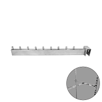 CR-7299T.3015 Кронштейн хромированный на прямоугольную трубу (30*15 мм) 9 штырьков прямой