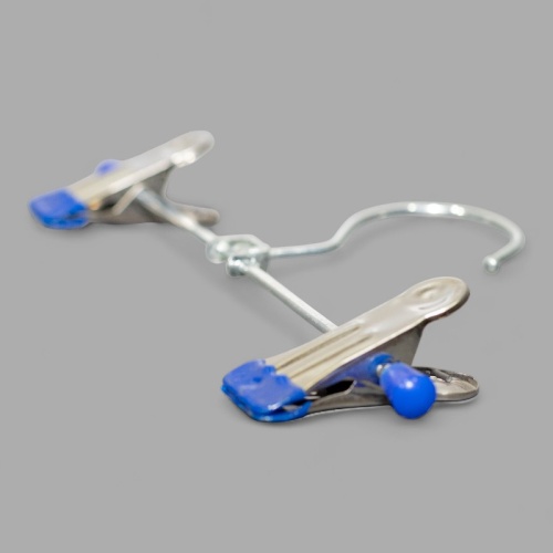 8868-B220 Вешалка металлическая Синяя с зажимами для брюк L=200 mm фото 2