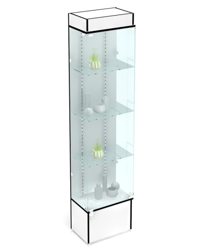 В-701 Витрина стеклянная с перфорированными стойками 2000х500х300 мм В-701 Витрина стеклянная с перфорированными стойками 2000х500х300 мм