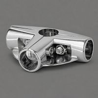 UNO-09 Chrome Зажим хром для труб в 5-ти направ с 2-мя полками