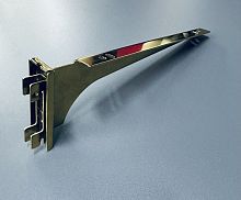 MG-SL7102-SX-250 Кронштейн золотистый под полку левый с двойным зацепом L=250 мм