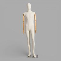 JMP6-QF Манекен мужской тканевый с деревянными руками