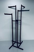 MB.HR43 Вешало черное для демонстрации одежды с 4-мя прямыми лучами (квадратный профиль)