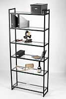 PORTA-I2009Ч Стеллаж лофт  со стеклянными полками
