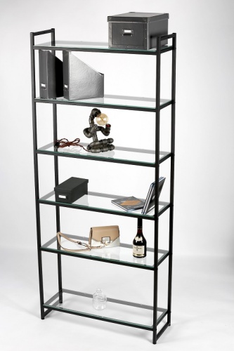 PORTA-I2009Ч Стеллаж лофт  со стеклянными полками