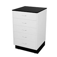 MD6-5dr Прилавок 970х600х600 черный/белый - 5 ящиков