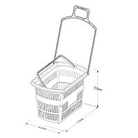 112004(КР-38) Корзина-тележка покупательская пластиковая на колесах, 38 литра