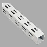 MW-3824 Стойка Белая Bazis 38х38 мм, с 4-х сторонней перфорацией H=2400 mm