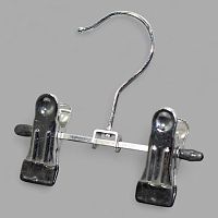 KVS(8868) Вешалка металлическая с зажимами для брюк хром 120 мм