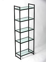 PORTA-I1706Ч Стеллаж лофт  со стеклянными полками