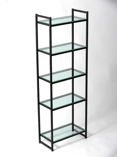 PORTA-I1706Ч Стеллаж лофт  со стеклянными полками