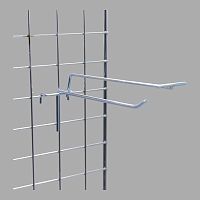 FG325-200 Крючок одинарный на решетку с ценникодержателем 200 мм, d.5мм,(без кармана) 